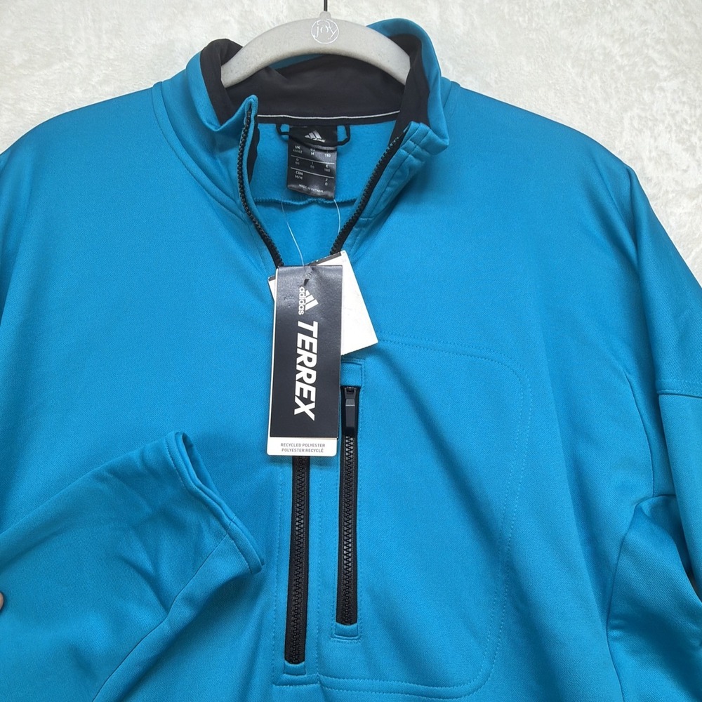 Adidas Terrex Fleece 1/2 Zip Pullover Blue Hiking Outdoor Trail Mens‎ M